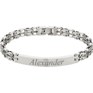 Unusual men&#39;s bracelet solid stainless steel rivets link chain customizable gift boyfriend husband