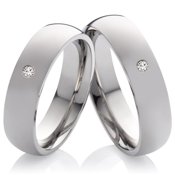 One And The Same Platinum Wedding Couple Bands