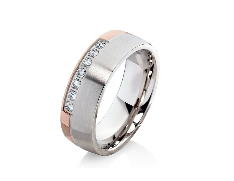 Bague de fiançailles PartenaireRing Rosegold Cadeau danniversaire Femme image 1