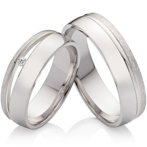 Silberringe Eheringe Verlobungsringe mit Zirkonia Bild 1