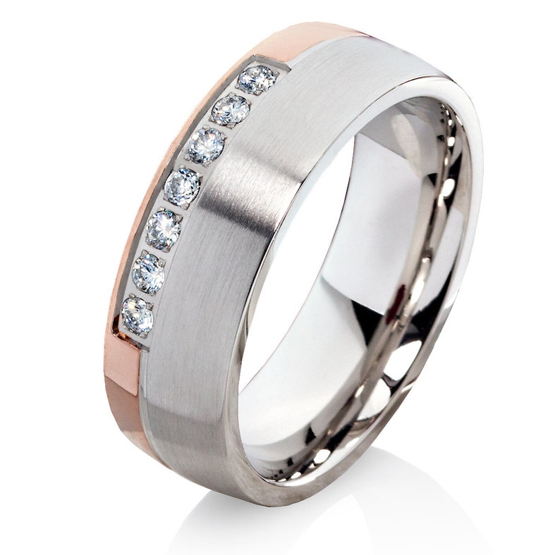 Bague de fiançailles PartenaireRing Rosegold Cadeau danniversaire Femme image 2