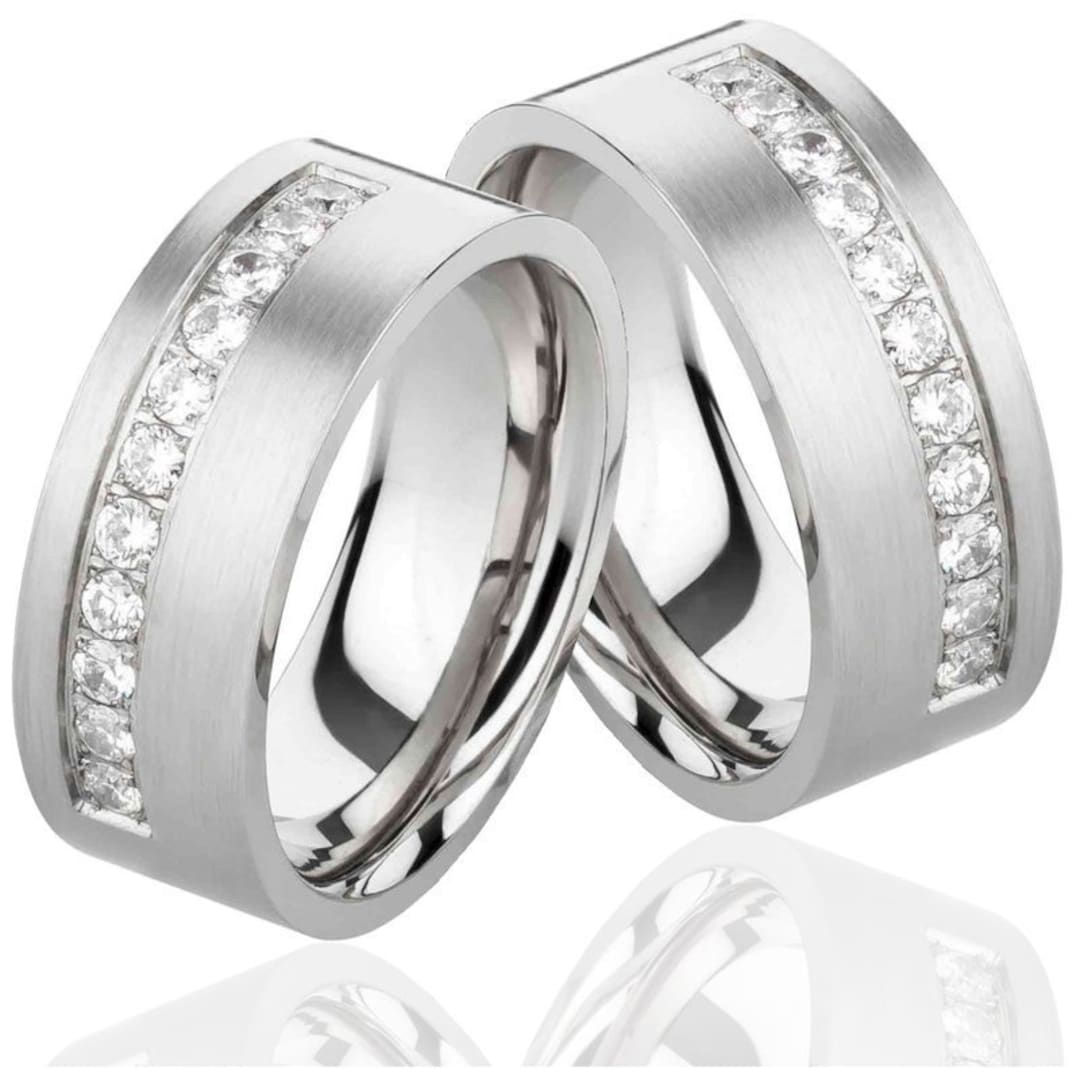 Anelli Di Fidanzamento, Fedi Nuziali Per Partner, 2 Anelli Placcati In Oro P907 Personalizzabili - Foto 10