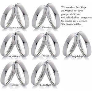 Extraordinary wedding rings partner rings stainless steel titanium with desired engraving image 4