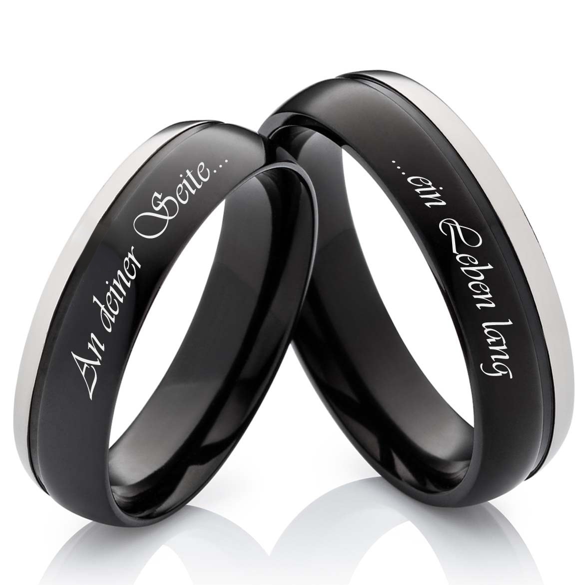 2 Matching Rings Couple Ring Black Gold Plated 1CT CZ Women Wedding Ring  Sets Men Ring - Walmart.com | Black wedding rings, Black diamond wedding  rings, Black rings