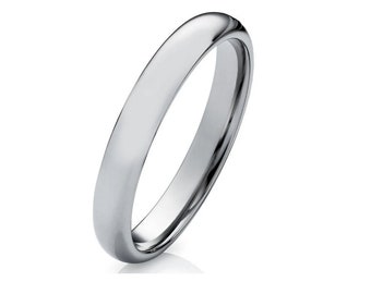 Men's Engagement Ring Narrow Polished Men's Ring Classic Tungsten Wolfram Partner Gift