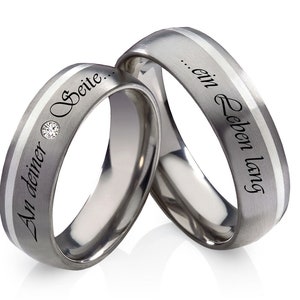 Wedding rings silver titanium wedding rings with individual engraving