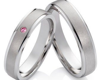 Ringe Trauringe Eheringe aus Silber mit Rhodolite