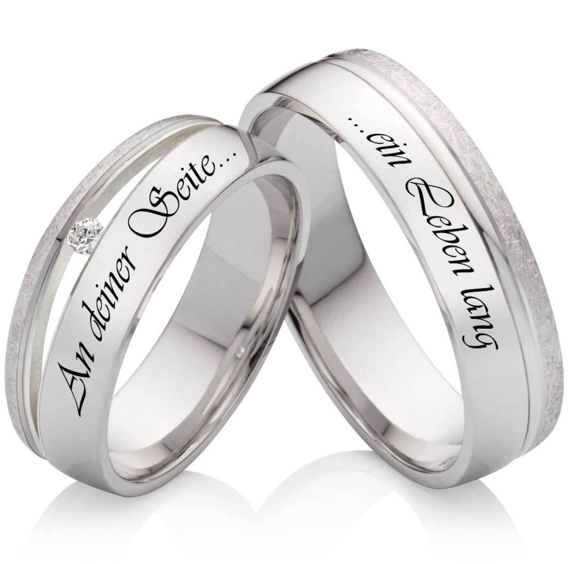 Silberringe Eheringe mit Liebes Spruch Etsy