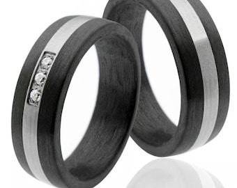 unusual wedding rings wedding rings titanium carbon partner rings