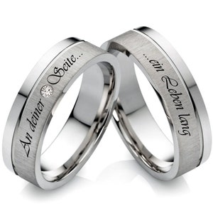 Partner rings, engagement rings, wedding rings made of stainless steel with free engraving