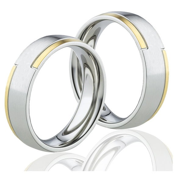 Soul-Cats Wolframcarbid Ring Bicolor Für Herren & Damen - Verlobungsring, Partnerring In Geschenkbox