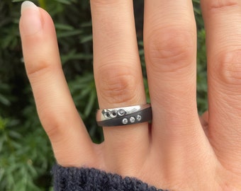 extraordinary engagement ring partner ring black silver black stone ring SUB DOM