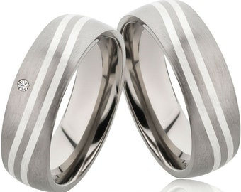 Anello Fidanzamento Carbonio Con Diamante Naturale E Zirconi – Unisex, Fatto In Germania