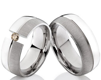 Trauringe Eheringe Hochzeitsringe Diamantringe mit 0,08ct Diamant und gratis Gravur