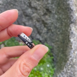 extraordinary engagement ring partner ring black silver black stone ring SUB DOM image 2