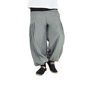 virblatt Harem Pants Bloomers Chino Unisex Trousers Hippie Pants Bohemian Look Flare Pants Aladdin Pants drop crotch pants Yogazeit grey image 3