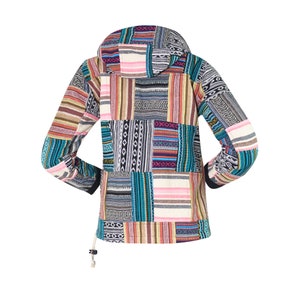 virblatt Ladies Baja Jacket Baja Hoodie Hippie Coat Mexican Style Jacket Festival Clothing striped Bohemian Jacket Patchwork Sao Paolo image 5