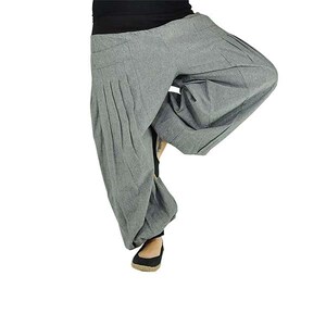 virblatt Harem Pants Bloomers Chino Unisex Trousers Hippie Pants Bohemian Look Flare Pants Aladdin Pants drop crotch pants Yogazeit grey image 6