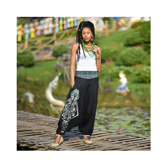 Genie Pants Harem Pants Hippie Pants With Mandala Print Der Hauptling Etsy