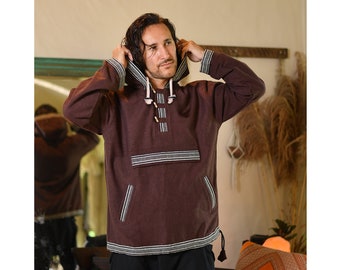 virblatt sweater baja hoodie baja Jerga hoodes sweatshirt hippie style alternative apparel Sphärenhaft brown