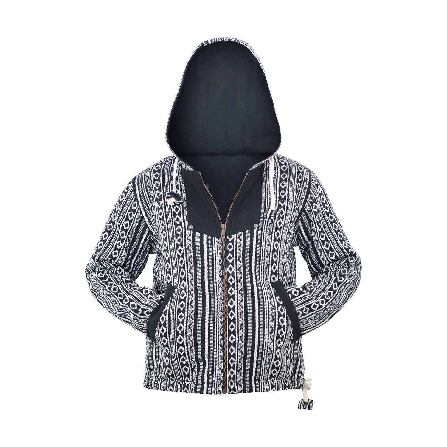 Virblatt Fleece Ladies Baja Jacket Baja Hoodie Hippie Coat | Etsy