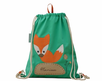 RUCKSACK mit FUCHS - Namenbeutel personalisierter Kinderbeutel