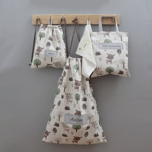 sac à dos avec nom pour la maternelle | sac de literie pour la maternelle | sac avec nom pour vêtements de rechange | Layette maternelle SARENKI