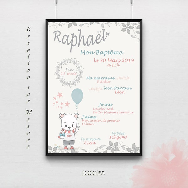 affiche de naissance personnalisée, affiche de naissance bébé personnalisé, cadeau personnalisé, cadeau de naissance, future maman,