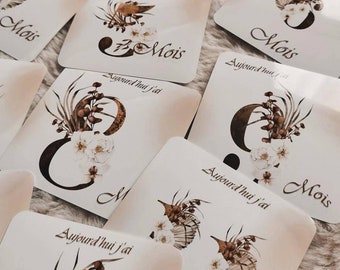 Tarjetas de paso, tarjetas de paso de bebé, bebé, niño, regalo de nacimiento, regalo de bebé, embarazo, futura madre, lista de nacimiento