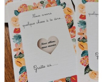 Scratch card announcement, wedding, scratch cards