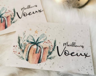 Noël, cadeau de Noël, fête de Noël, fête de fin d'année, cadeau, cartes à planter, papeterie, papier ensemencé, fleurs