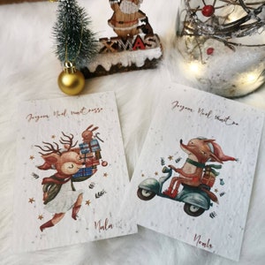 Noël, cadeau de Noël, carte à planter, fleurs, papier ensemencé, cadeau personnalisé