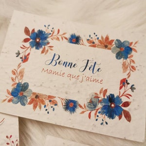 Fête des grands mères, mamie, fleurs, cartes à planter, cadeau original