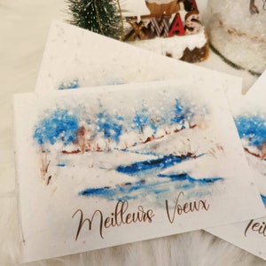 Carte à planter, carte de vœux, papeterie, papier ensemencé, Noël