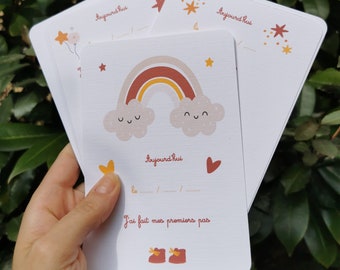 Cartes étapes bébé "Mes premières fois" cartes étapes à personnaliser, bébé, naissance, cadeau de naissance,