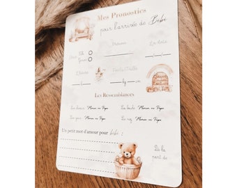 Baby prediction card / future mother / birth / babyshower / pregnancy