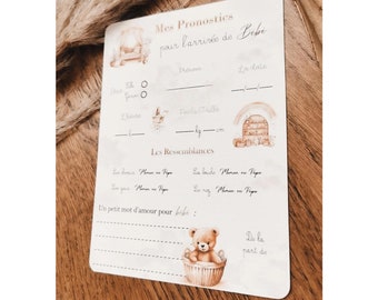 Carte pronostics bébé / future maman / naissance /babyshower / grossesse