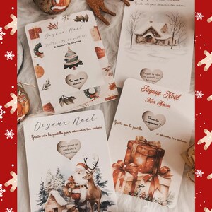 Carte à gratter personnalisée, carte à gratter, carte à gratter de Noël, Noël, annonce, cadeaux de Noël,