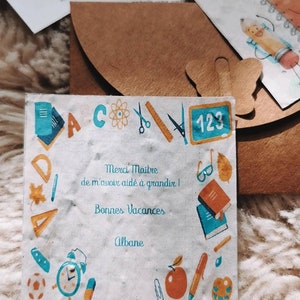 Cartes à planter pour maîtresses, maîtres, atsem, nounous, AVS, AESH, cartes à planter personnalisées, fleurs, école, cadeau maîtresse image 6