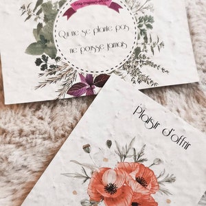 Tarjetas de plantación, tarjetas de siembra personalizadas, papel sembrado, flores, amapola, hierbas, semillas, plantas,