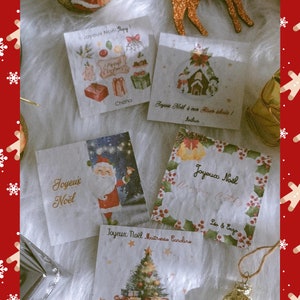 Navidad, muchas tarjetas para plantar, papelería, tarjetas personalizadas para plantar flores, papel con semillas, fiesta navideña, regalo de navidad, decoración
