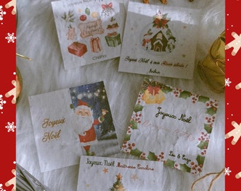 Noël, lots de cartes à planter, papeterie, cartes à planter personnalisées fleurs, papier ensemencé, fête de Noël, cadeau de Noël, décoratio