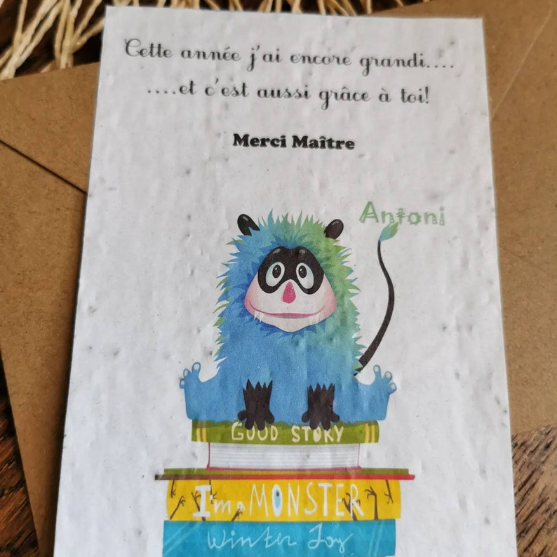 Cartão de plantio personalizado, presente de final de ano, presente personalizado, presente para amante, mestre, atsem, babá, imagem 4