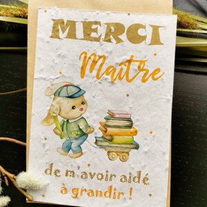 Carte à planter personnalisée, cadeau fin d'année, cadeau personnalisé, cadeau maîtresse, maître, atsem, nounou, image 4