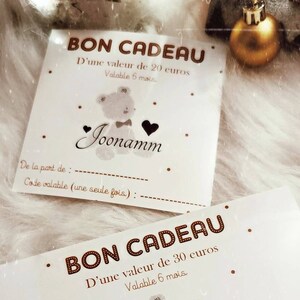 Carte cadeau, cadeau personnalisé, cadeau sur mesure