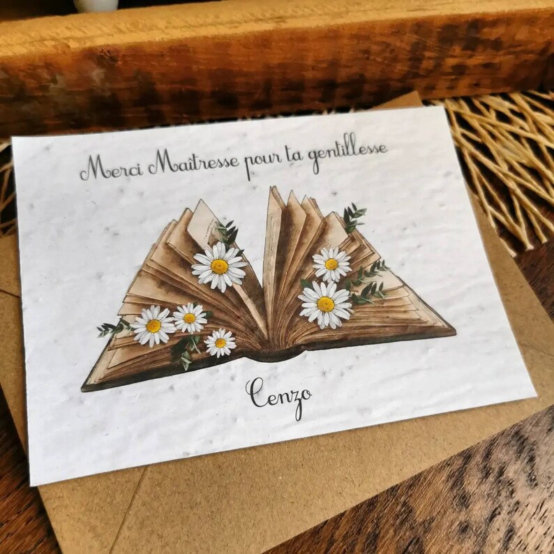 Cartão de plantio personalizado, presente de final de ano, presente personalizado, presente para amante, mestre, atsem, babá, imagem 1