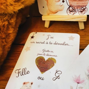 Cartes à gratter personnalisé, carte à gratter sexe bébé, carte à gratter annonce grossesse, carte à gratter image 4