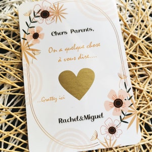 Carte à gratter, annonce mariage, papeterie, personnalisation