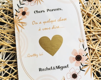 Carte à gratter, annonce mariage, papeterie, personnalisation