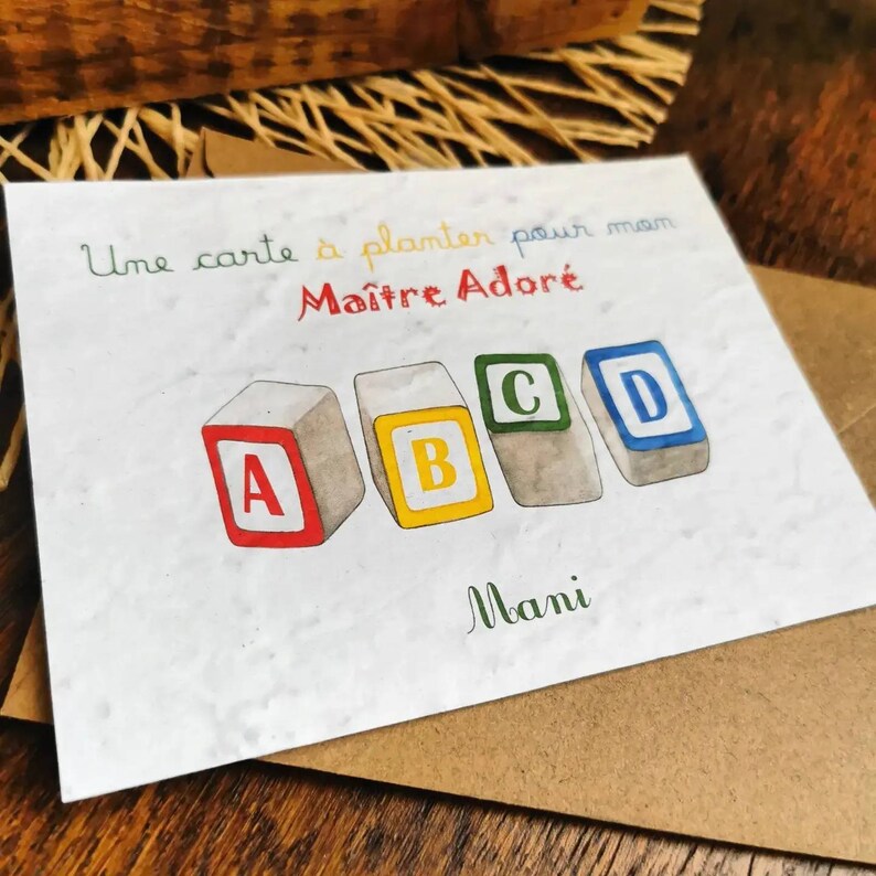 Cartão de plantio personalizado, presente de final de ano, presente personalizado, presente para amante, mestre, atsem, babá, imagem 6